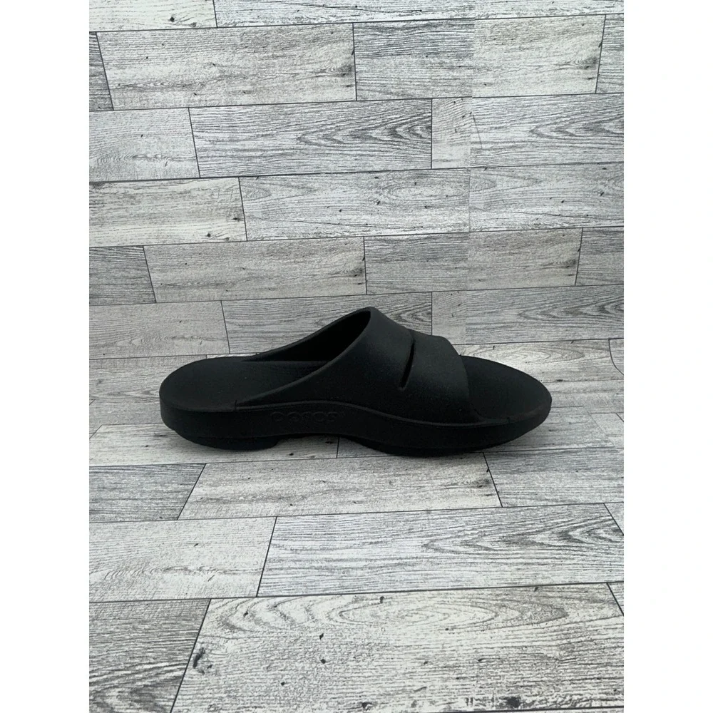 OOFOS OOahh Slide Sandals Black Recovery Men 11 Women 13 EU 44 OOfoam Comfort